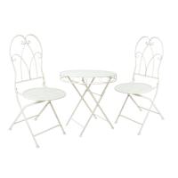 Balcony set SUNDY table and 2 chairs, antique white