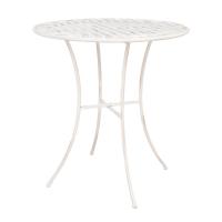 Table JASMINE D70xH75cm, antique white metal